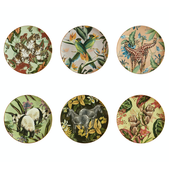 Animalia Dinner Plate Multi, Set of 6