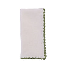 Load image into Gallery viewer, Crochet Ecru &amp; Green Napkin, Set of 4