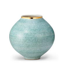 Load image into Gallery viewer, Calinda Blue Grotto Gold Vase