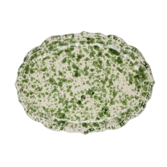 Speckled Green & White Platter