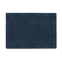 Load image into Gallery viewer, Linen Sateen Blue Placemat, Set of 4