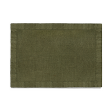 Load image into Gallery viewer, Linen Sateen Olive Placemat, Set of 4