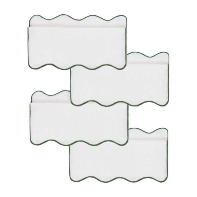 Olas Green Cocktail Napkin, Set of 4