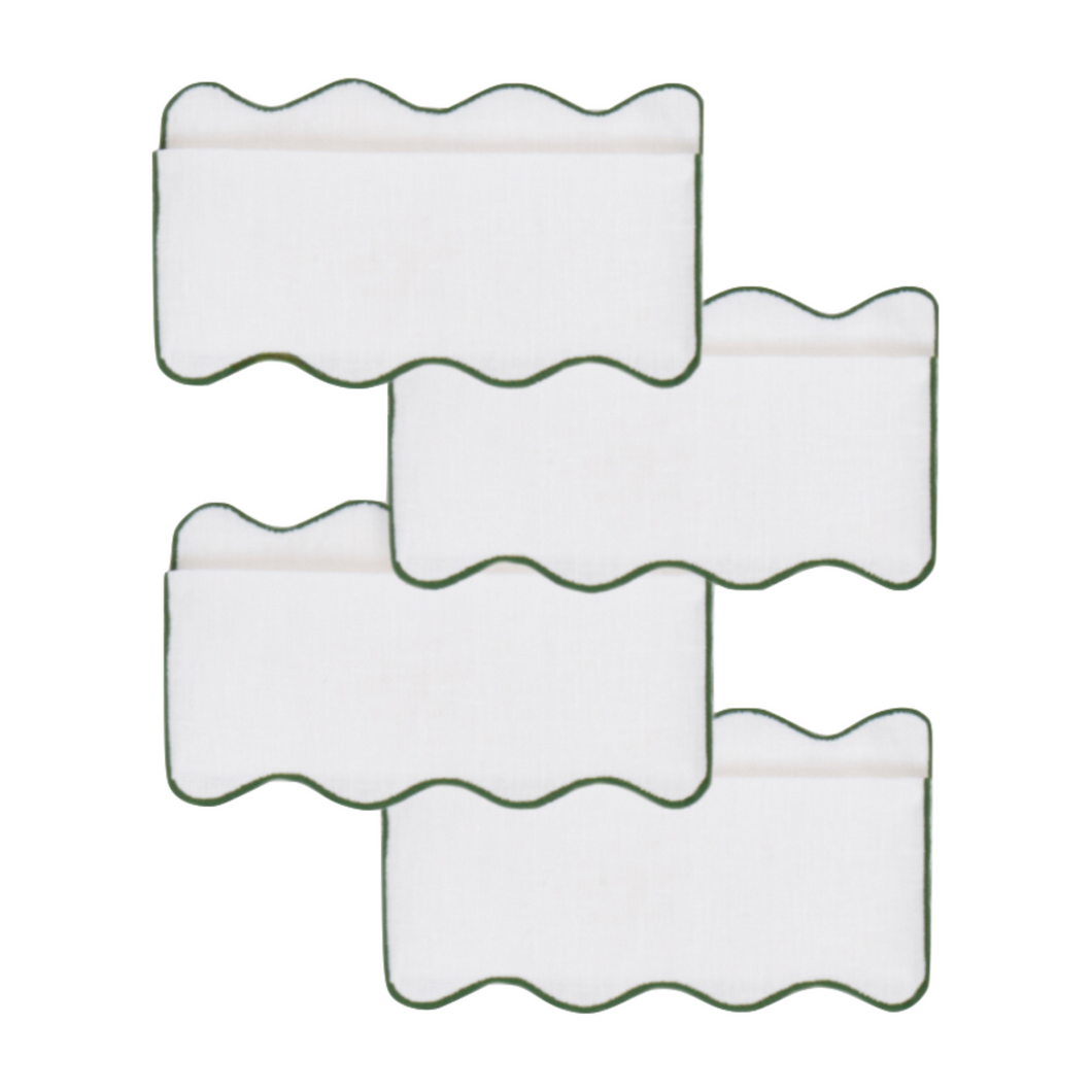 Olas Green Cocktail Napkin, Set of 4