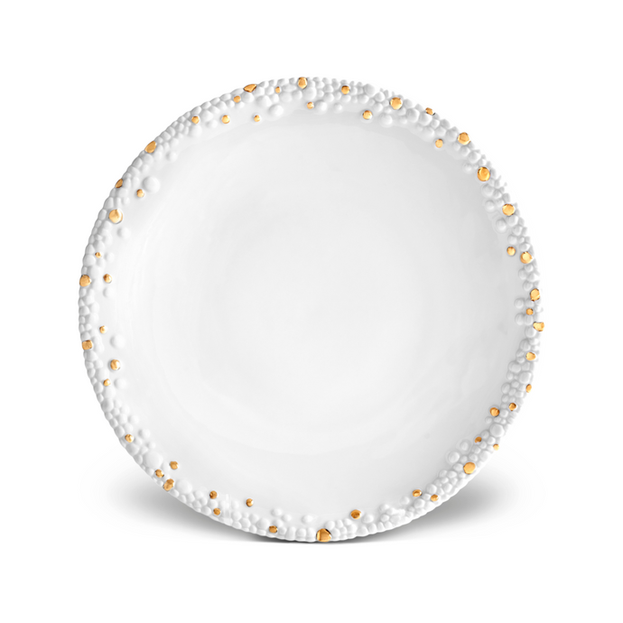 Haas Mojave White & Gold Dinner Plate