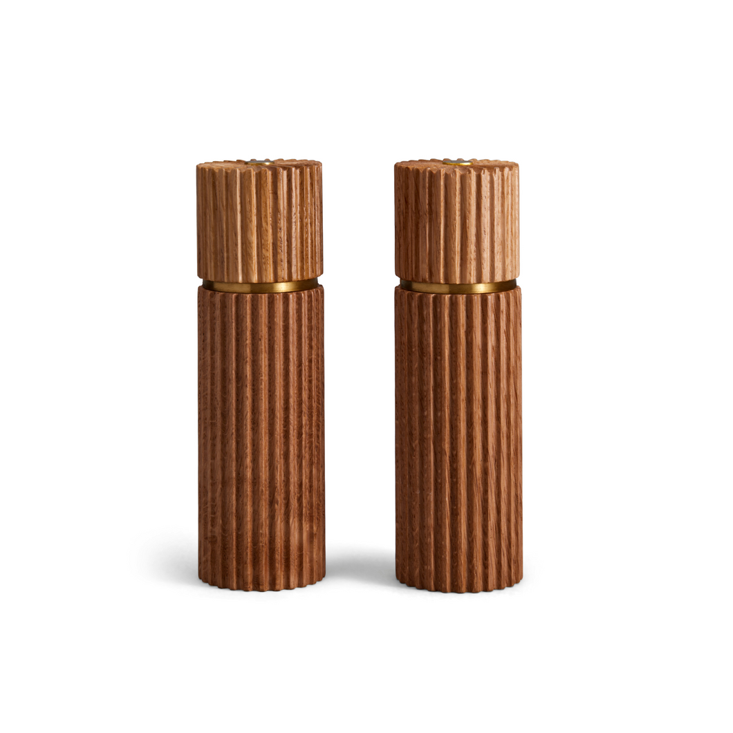 Ionic Natural Oak Salt & Pepper Mill, Set of 2