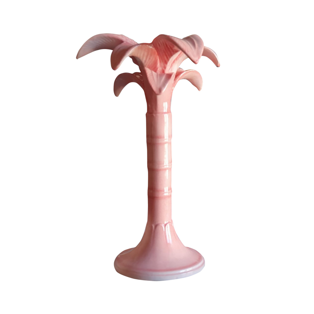 Medium Pink Palm Tree Candlestick