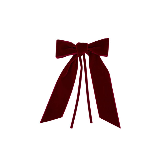 Wine Velvet Bow, Set of 4