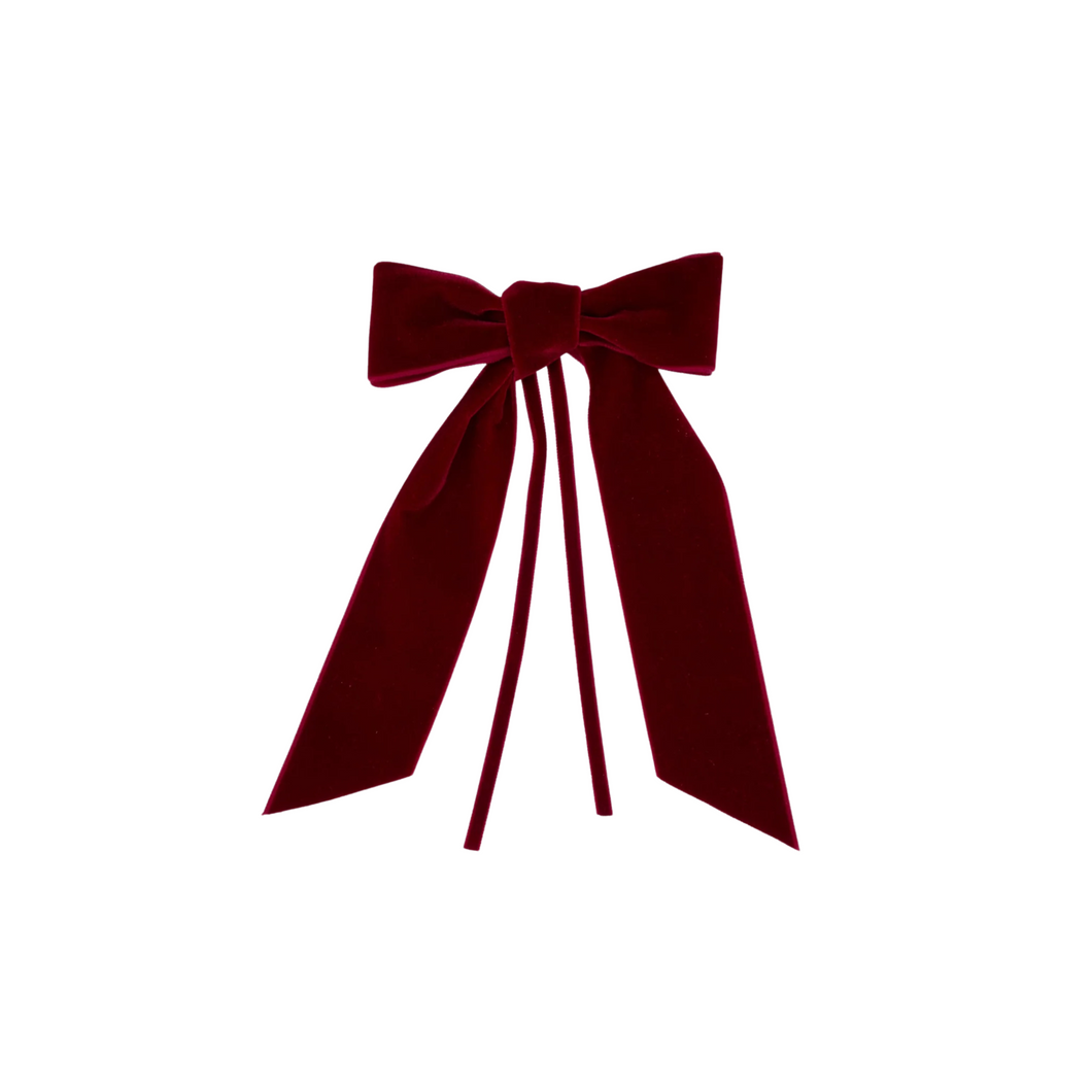 Wine Velvet Bow, Set of 4