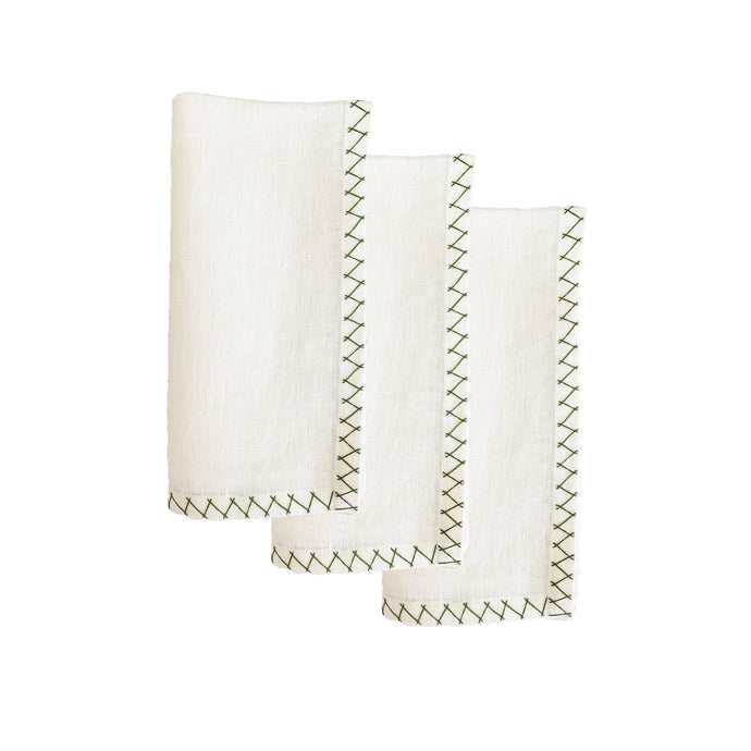 Zig Zag Green Napkin, Set of 4