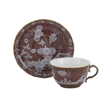 Load image into Gallery viewer, Oriente Italiano Castagna Tea Cup &amp; Saucer, Set of 2