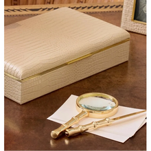 Load image into Gallery viewer, Ava Bamboo Brass Magnifying Glass &amp; Letter Opener