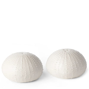 Sea Urchin White Salt & Pepper Shakers