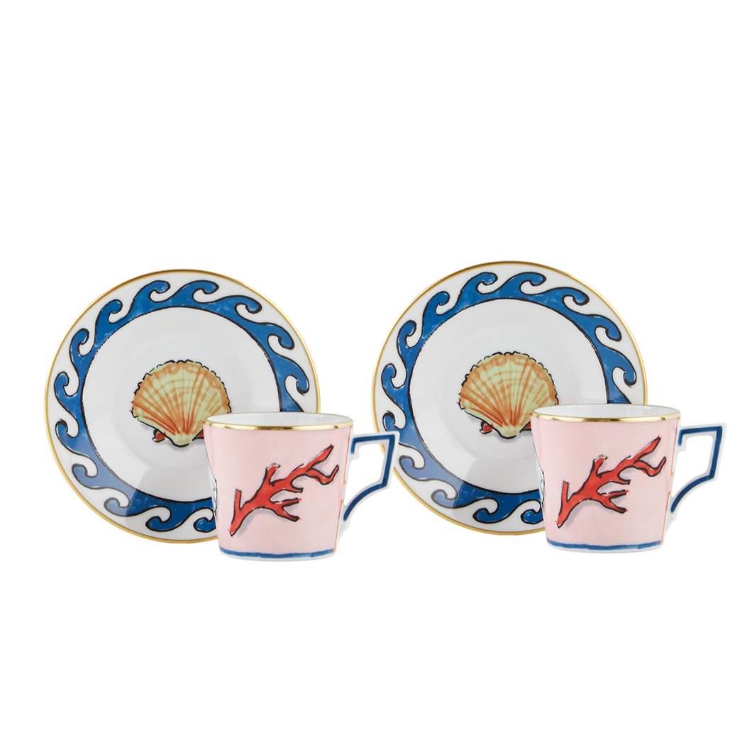 Il Viaggio Di Nettuno Coffee Cup & Saucer, Set of 2