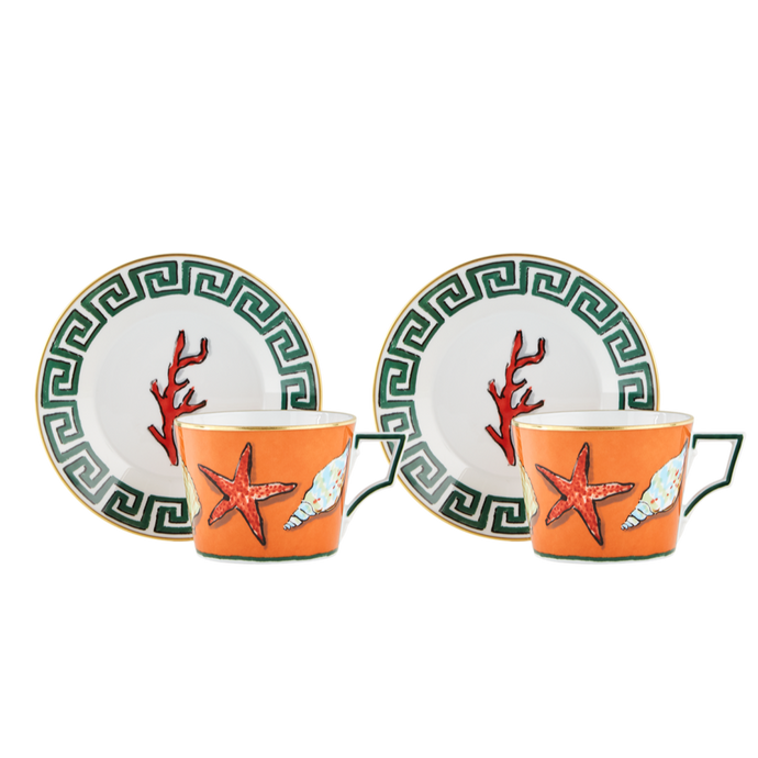 Il Viaggio Di Nettuno Tea Cup & Saucer, Set of 2