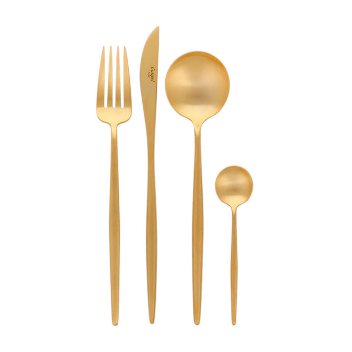 Moon Matte Gold Flatware Set (24 Pieces)