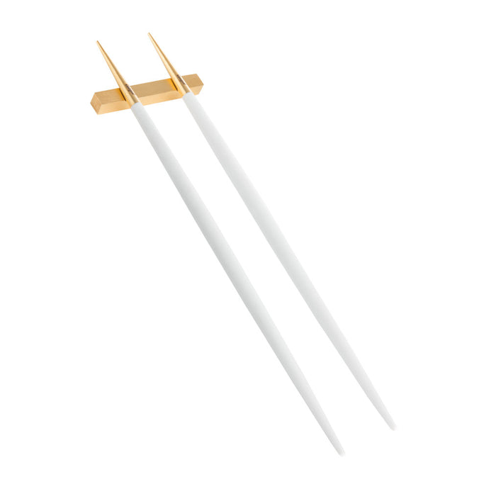 Goa White & Matte Gold Chopstick, Set of 3