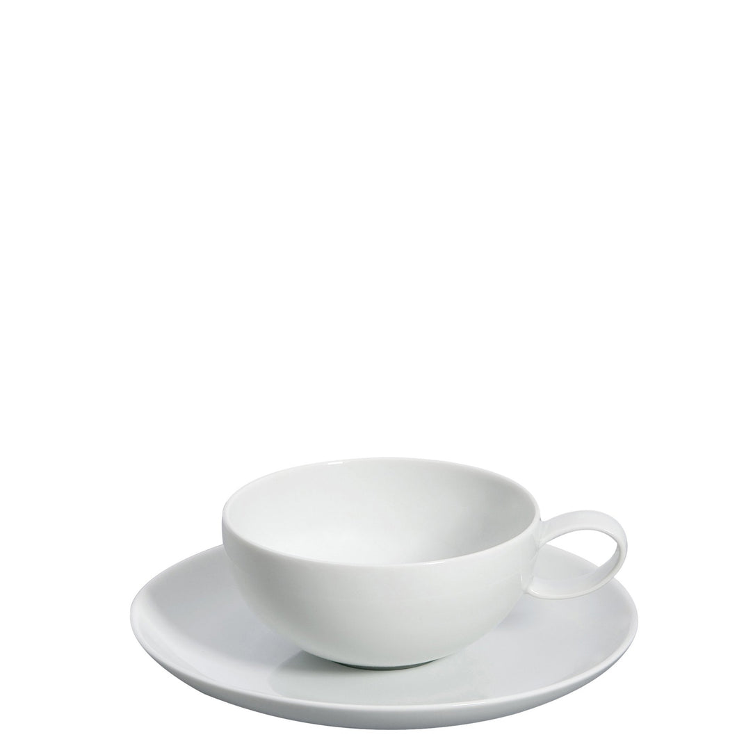Domo White Tea Cup & Saucer, Set of 4