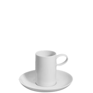 Domo White Coffee Cup & Saucer, Set of 4
