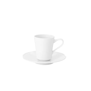 Crown White Coffee Cup & Saucer, Set of 4