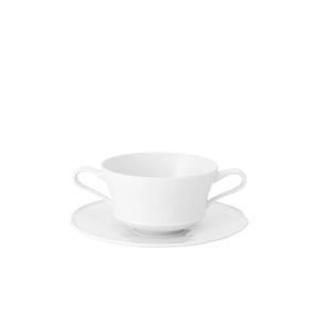 Crown White Consomme Cup & Saucer, Set of 2