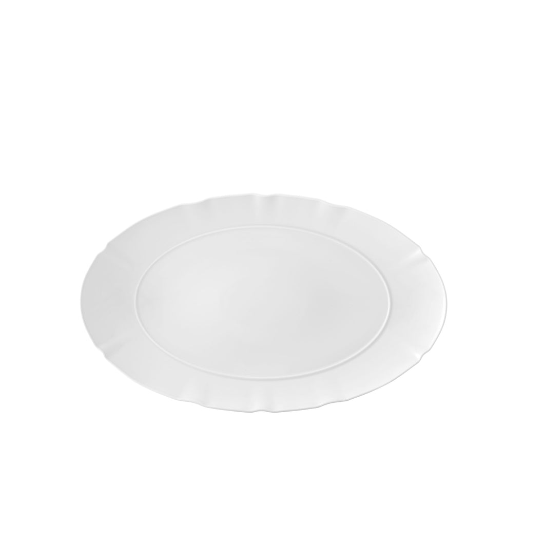Crown White Oval Platter