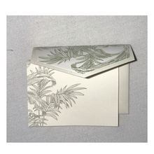 Load image into Gallery viewer, Tropics Laurel Green Stationery Cards, Set of 10
