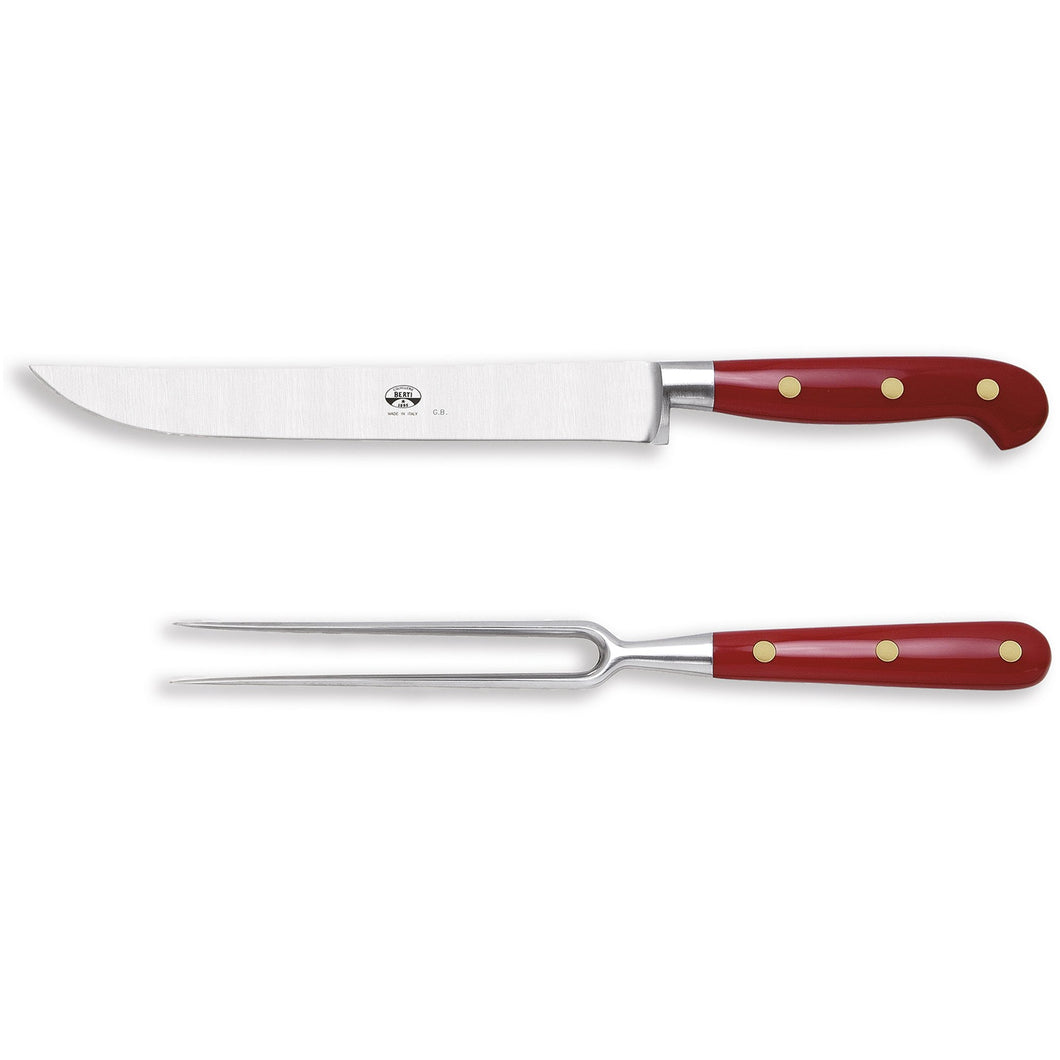 Red Lucite Carving Set