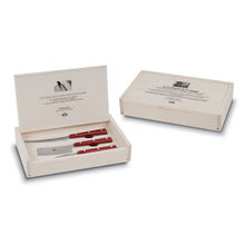 Load image into Gallery viewer, Red Lucite Cheese Knife Set, 3 Knives