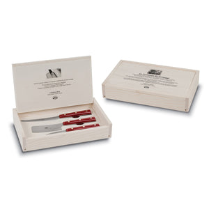 Red Lucite Cheese Knife Set, 3 Knives