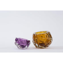 Load image into Gallery viewer, Amber Gold Leaf Cut Vase