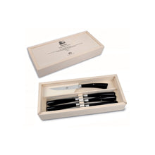 Load image into Gallery viewer, Black Lucite Plenum Steak Knife Set, 6 Knives
