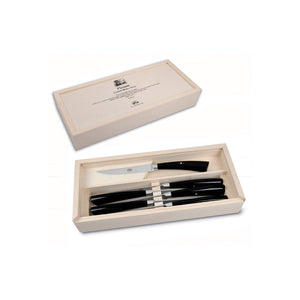 Black Lucite Plenum Steak Knife Set, 6 Knives