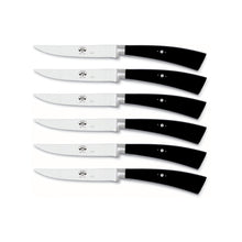 Load image into Gallery viewer, Black Lucite Plenum Steak Knife Set, 6 Knives