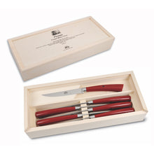 Load image into Gallery viewer, Red Lucite Plenum Steak Knife Set, 6 Knives
