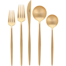 Load image into Gallery viewer, Moon Matte Gold Flatware Set (75 Pieces)