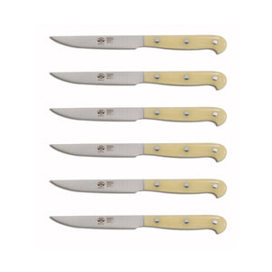 White Lucite Coltello Steak Knife Set, 6 Knives