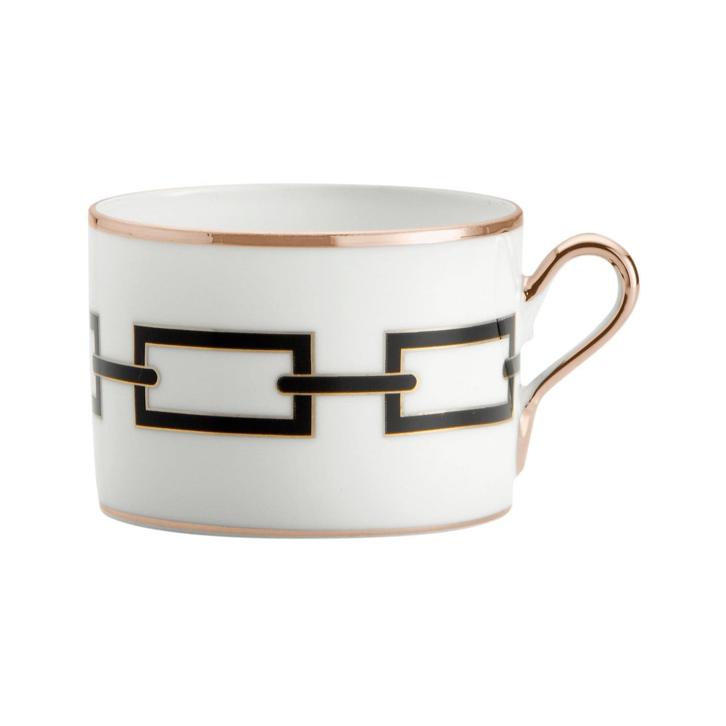 Catene Nero Tea Cup & Saucer, Set of 2