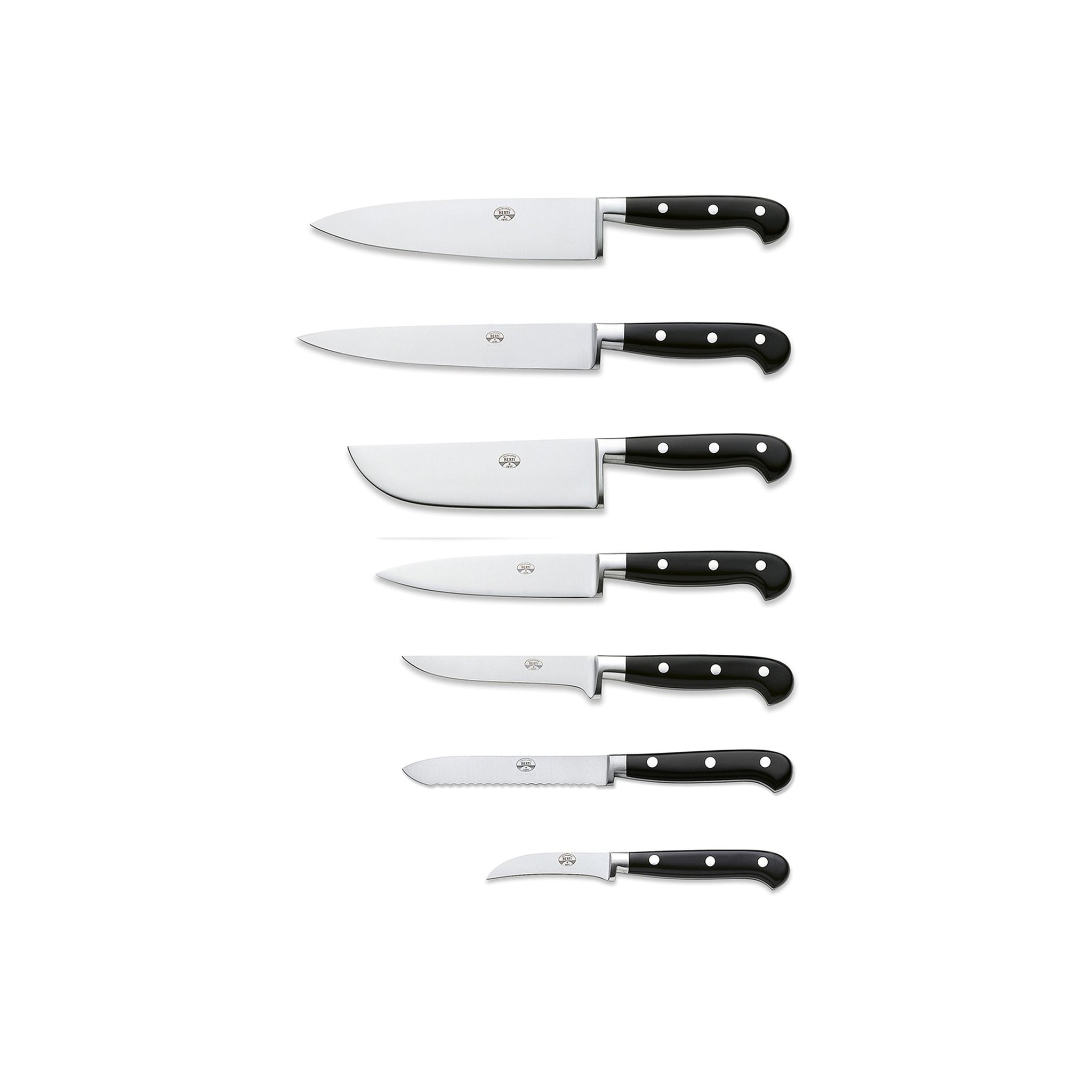 Black Lucite Kitchen Knife Set, 7 Knives – Collecto