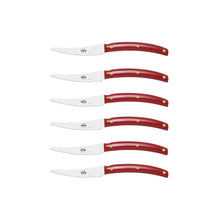 Load image into Gallery viewer, Red Lucite Convivio Steak Knife Set, 6 Knives
