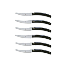 Load image into Gallery viewer, Black Lucite Convivio Steak Knife Set, 6 Knives