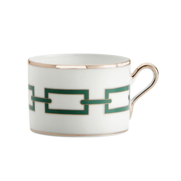 Catene Smeraldo Tea Cup & Saucer, Set of 2