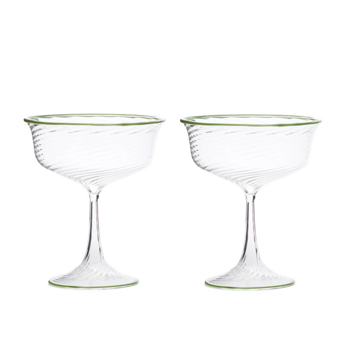 Cosima Green Coupe, Set of 6