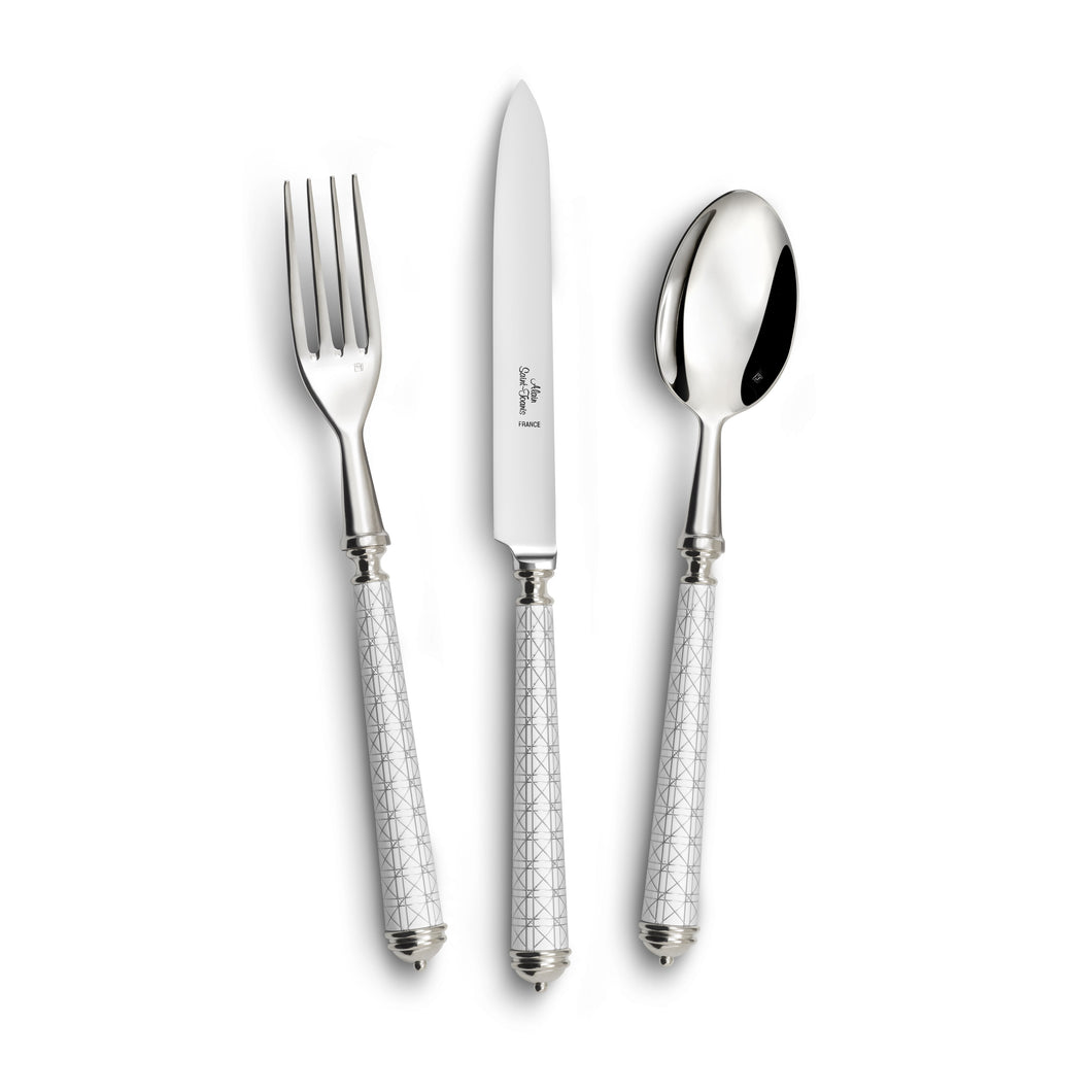 Croisette Blanc Silver Plated Flatware Set, 5 Pieces