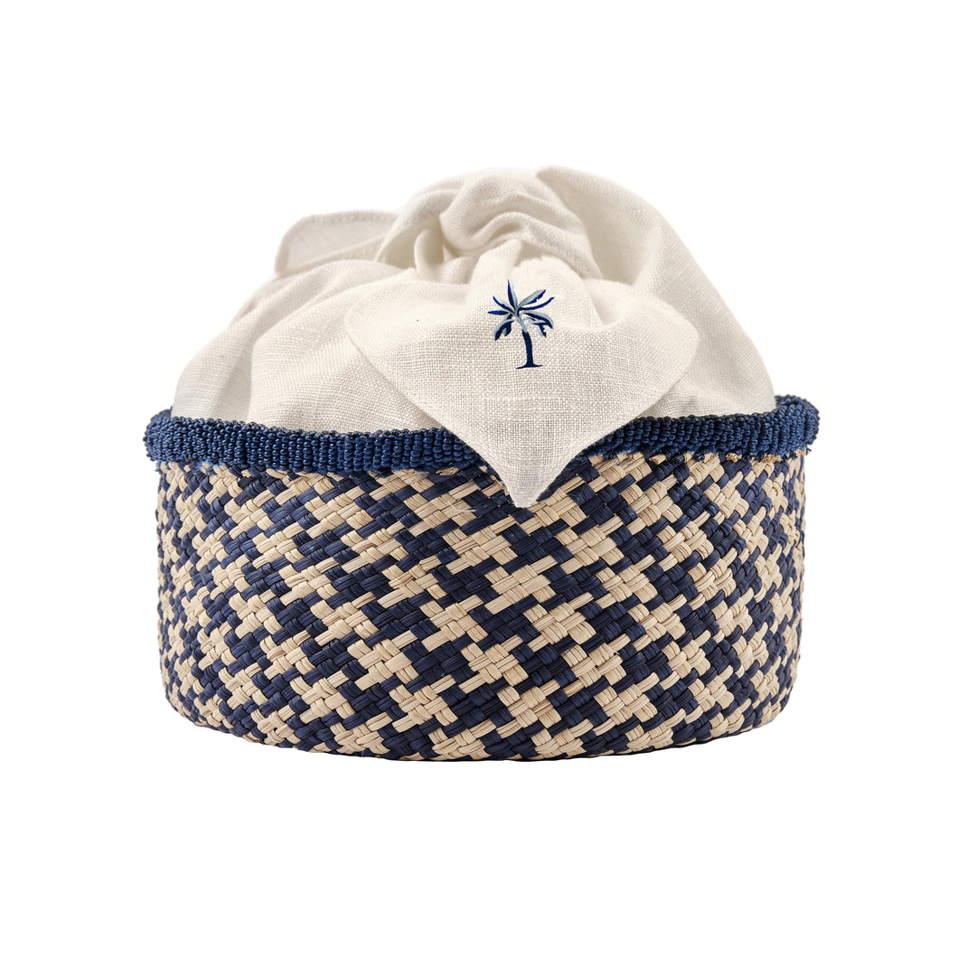 Olvido Navy Blue Bread Basket