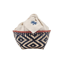 Load image into Gallery viewer, Hojarasca Navy Blue Bread Basket, Set of 2
