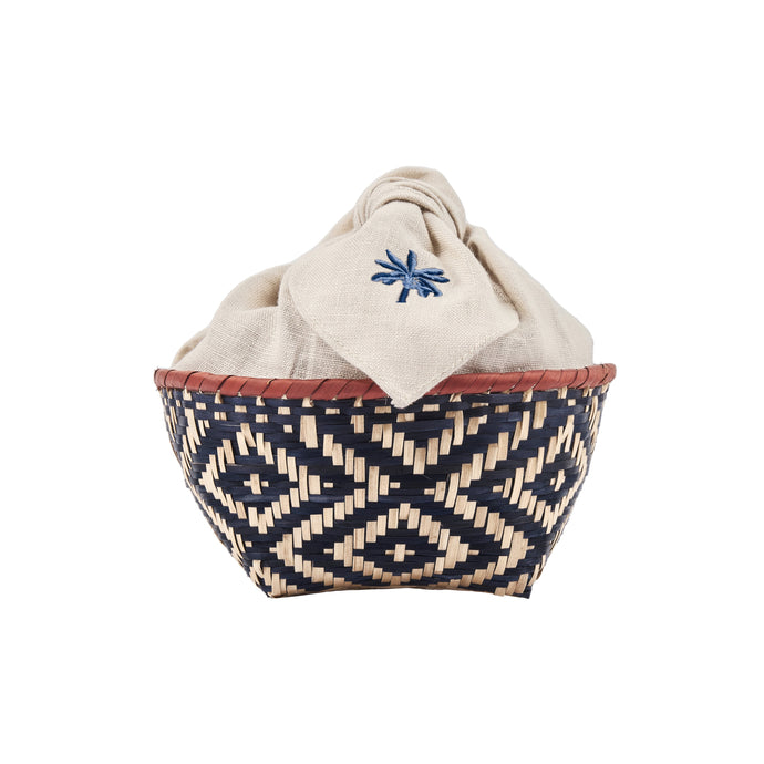 Hojarasca Navy Blue Bread Basket, Set of 2