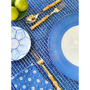 Golden Blue Dessert Plate, Set of 2