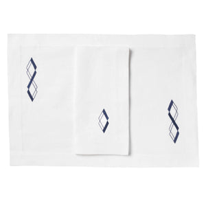 Geometric Diamond Linens, Set of 4