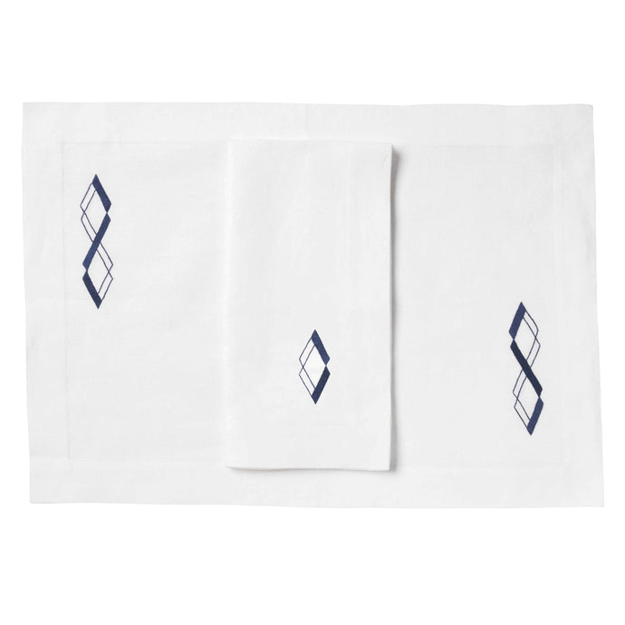 Geometric Diamond Linens, Set of 4